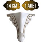 Sultan Lükens Desenli 14CM Plastik Ayak Mobilya Masa ve Dolap AYAĞI(14CM)(BEYAZ Altın Varak) - 14cm - 1 ADET