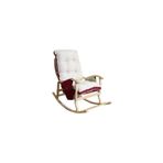 Sultan Lüx Ahşap Çift Minderli Çift Cepli Sallanan Sandalye Bordo/krem