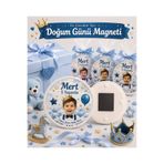 Sultan magnet hediyelik Kişiye Özel Doğum Günü Magneti – Fotoğraflı Premium Bebek Magneti 20 adet