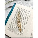 Sultan Tasarım Tüy Desenli Altın Varaklı Epoksi Kitap Ayracı 1 Adet Şeffaf Renkli