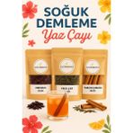 Sultanbahçe Bitki Çayı Seti | Hibiskus Çayı | Yeşil Çay | Tarçın Çubuk | Soğuk Çay İçin Bitki Çayı Seti - 140 gr