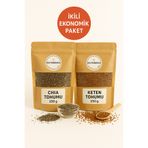 Sultanbahçe Chia (Çiya) Tohumu 250 gr + Keten Tohumu 250 gr – Doğal, Katkısız Süper Besin Seti