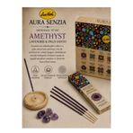 SultanofAura Aura Senzia Ametist Artisanal Tütsü - Lavanta & Palo Santo Özlü Sakinleştirici Ve Enerji Temizleyici Doğal Çubuk Tütsü (8'li Paket)