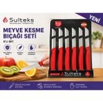 Sulteks Meyve & Sebze Bıçağı 6lı Çelik Paslanmaz - Kırmızı