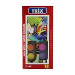 Sulu Boya 12 Renk Fırça Hediyeli Trix 12 Renk Suluboya T-137