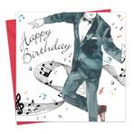 Sulu boya için Twizler Happy Birthday kart ile gümüş folyo ile, benzersiz etkisi – müzik ve Dansçı – Stecker doğum günü kartı