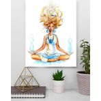 Sulu Boya Meditasyon Yapan Kadın Cam Tablo | Hediyelik, Dekoratif, Ofis, Mutfak