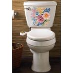 Sulu Boya Mor Pembe Lila Güller Klozet Sticker Banyo Sticker