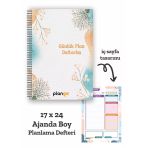 Suluboya Çiçek Spiralli Günlük Planlama Defteri - 100 Sayfa - 17X24 Planlayıcı Defter