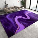 Suluboya Mor Dalgalı Mermer Halı Yumuşak Peluş Kaymaz Zemin Paspası Yatak Odası Yemek Odası Dinlenme Salonu için 150 x 180 cm