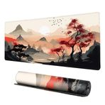 Suluboya Sakura Masa için Büyük Oyun Fare Altlığı, XL Büyük Mouse Pad Oyun Masası Matı, Kaymaz Tabanlı ve Dikişli Kenarlara Sahip Kiraz Çiçeği Mousepad Masa Altlığı, Ev Ofis Çalışmaları için Fare