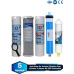 Sumarkt Açık Kasa Su Arıtma Cihazı Uyumlu 5 Aşama Cift Sediment 80 Gpd Vontron Membranlı Filtre Bakım Seti
