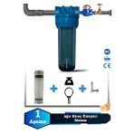 Sumarkt Atlantis Daire Bina Girişi 10 İnch 1 Aşama Su Arıtma Yumuşatma Cihazı(ağir Kireç Önleyici Set) Lacivert