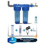 Sumarkt Atlantis Daire Bina Girişi 10 İnch 2 Aşama Su Arıtma Yumuşatma Cihazı Toz Tortu,çamur Önleyici Set
