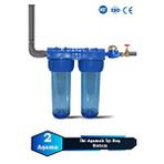 Sumarkt Atlantis Daire Bina Girişi 10 İnch 2 Aşama Su Arıtma Yumuşatma Cihazı(filtresiz,içi Boş) Lacivert