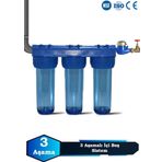 Sumarkt Atlantis Daire Bina Girişi 10 İnch 3 Aşama Su Arıtma Yumuşatma Cihazı İçi Boş Filtresiz Sistem