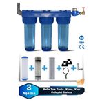 Sumarkt Atlantis Daire Bina Girişi 10 Inch 3 Aşama Su Arıtma Yumuşatma Cihazı(KİRE.KLOR ÖNLEYİCİ SET)