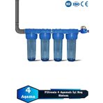 Sumarkt Atlantis Daire Bina Girişi 10 İnch 4 Aşama Su Arıtma Yumuşatma Cihazı Içi Boş