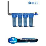 Sumarkt Atlantis Daire Bina Girişi 10 Inch 4 Aşama Su Arıtma Yumuşatma Cihazı(içi Boş) Lacivert