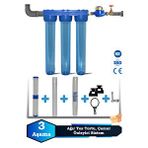 Sumarkt Atlantis Daire Bina Girişi 20 İnch 3 Aşama Su Arıtma Yumuşatma Cihazı(toz Tortu,çamur Önleyici Set) Lacivert