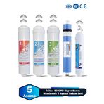 Sumarkt İnline Kapalı Kasa Su Arıtma Cihazı Uyumlu 5 Aşama 80 Gpd Süper Membranlı Filtre Bakım Seti