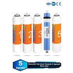 Sumarkt Waterlife Su Arıtma Cihazı Uyumlu 5 Aşama 80 Gpd Süper Membranlı Filtre Bakım Seti