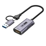 Sumateke Video Yakalama Kartı 4K HDMI - USB-A/USB-C Yakalama Kartı Full HD 1080P 60FPS USB3.0 Oyun, Akış, Öğretim, Video Konferans için Video ve Ses Kaydı Yakalama