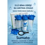Sumato 3'lü Bina Girişi Daire Sayaç Girişi Silifoz Filtreli Kireç Önleyici Su Arıtma Cihazı 3/4ınch - Sediment, Silifoz, CTO