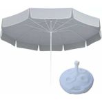 SUME 10 Telli Gri Plaj Balkon Bahçe Şemsiyesi Eğilebilir Yuvarlak Şemsiye Polyester Malzeme