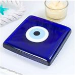 SUME Dekoratif Nazar Boncuklu Cam Kapak Banyo Gider Süsü 10X10 cm