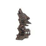 SUME Dekoratif Uluyan Kurt Heykel Biblo BRONZ