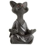 Sume Dekoratif Yoga Yapan Kedi Biblo Meditasyon Kedi Heykeli Ev Dekoru Çok Renkli
