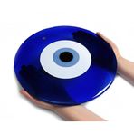 SUME Dev Cam Nazarlık Nazar Boncuğu Lüks Kalite 30cm Çap El Işi Dekoratif Duvar Süsü Mavi Göz