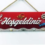 SUME Hoşgeldiniz Kapı ve Duvar Dekoru Süsü 30x11 cm Kırmızı