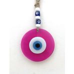 SUME Renkli Cam Nazarlık Duvar Süsü Nazar Boncuğu Pembe