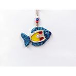 Sume Seramik Mini Balık Dekoratif Duvar Süsü 12x8 Cm Çok Renkli