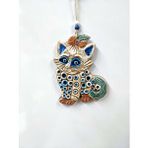 Sume Seramik Mini Kedi Dekoratif Duvar Süsü 16x11 Cm Çok Renkli