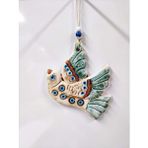 Sume Seramik Mini Kuş Dekoratif Duvar Süsü 14x13 Cm Çok Renkli