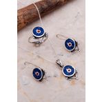 Sümer Telkari 2635 Antik Mozaik İşlemeli Lapis Lazuli Taşlı Gümüş Set