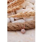 Sümer Telkari 7708 Elmas Montürlü 7 mm Rose Gümüş Kolye