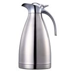 Sumerflos 75 oz Paslanmaz Çelik Kahve Termal Sürahi/Çift Duvarlı Vakum Termos Yalıtımlı / 12 Saat Isı Tutma / 2 Litre (Gümüş)