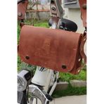sumerianwallet Deri Bisiklet, Motosiklet Çantası Tarçın (Deri Kartlık Hediye) Tarçın