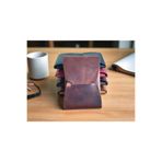 sumerianwallet Minimalist Dikey Ön Cep Cüzdanı Crazy Deri Tarçın (ANAHTARLIK HEDİYE) Tarçın
