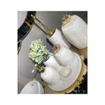 Sümeyra Marble Art Dekoratif Beyaz Mermer Banyo Seti Takımı 7 Li Gold Detaylı Tasarım Set
