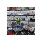 Sümeyra Marble Art Grey Silver - Doğal Füme Mermer Banyo Seti | 10lu | Gümüş |