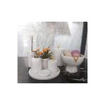 Sümeyra Marble Art Marbolli - Doğal Beyaz Mermer Banyo Seti | 8 Parça |gold| Mermer Kase