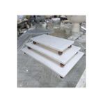 Sümeyra Marble Art Mermer Sunum Tepsisi- 3lü -beyaz ve Bakir