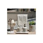 Sümeyra Marble Art Olivya- Beyaz Mermer Banyo Seti - 7 Parça - Gold Detaylı- Mermer Kase-Havluluk