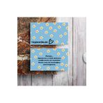 Sumicorn Design Çiçek Desenli Mavi Arkalı Önlü Küçük İşletme Teşekkür Kartı Thank You Card 100 Adet ( 8.2 x 5.2 cm )