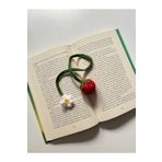 Sumicorn Design Çilek Amigurumi Örgü Kitap Ayracı,Kitap Aksesuarı,Kitap Severler için Hediye